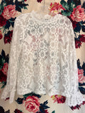 White Lace Blouse- Medium