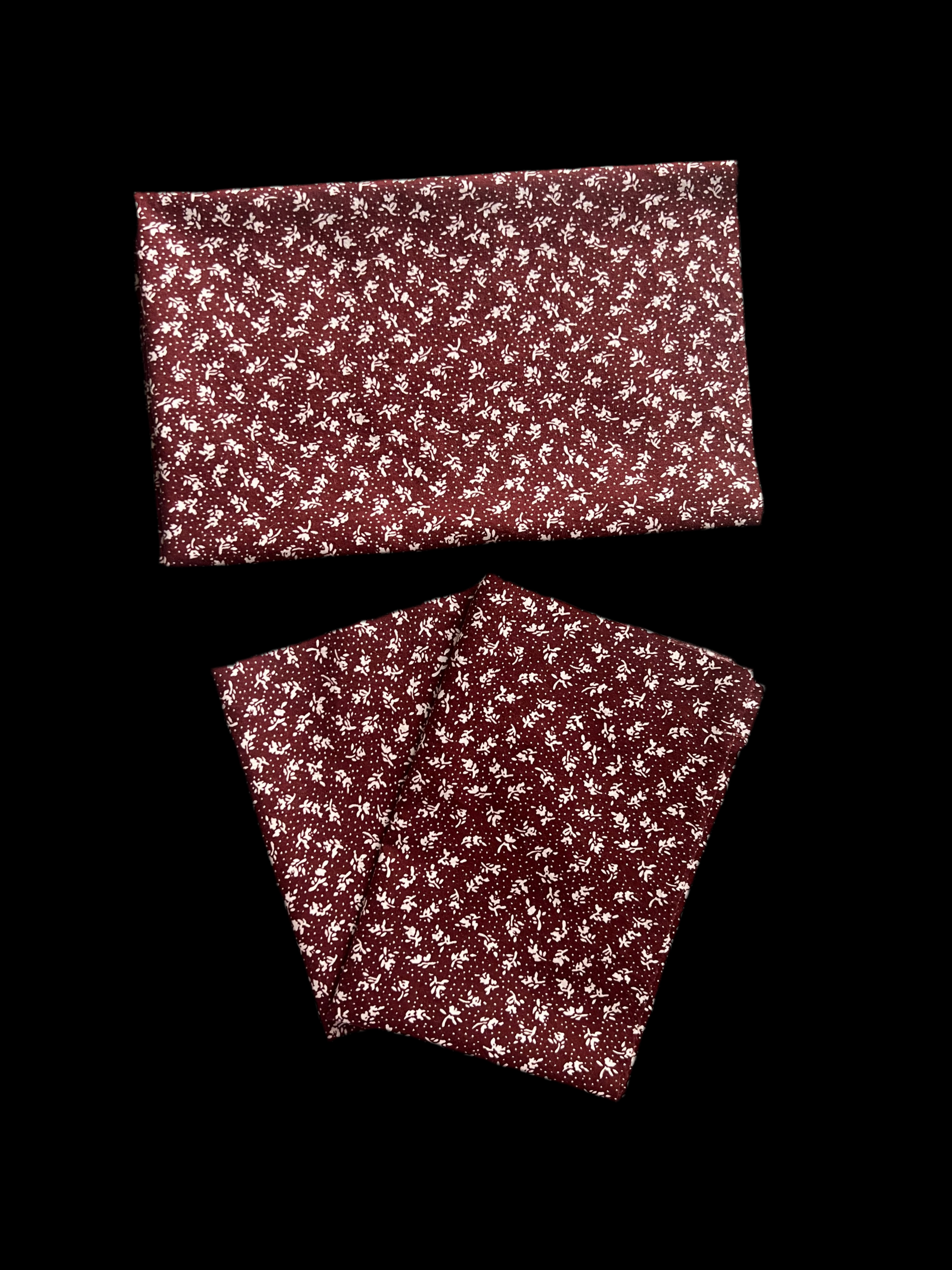 Burgundy Red Cotton Fat Quarter Plus Two Pieces