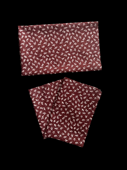 Burgundy Red Cotton Fat Quarter Plus Two Pieces