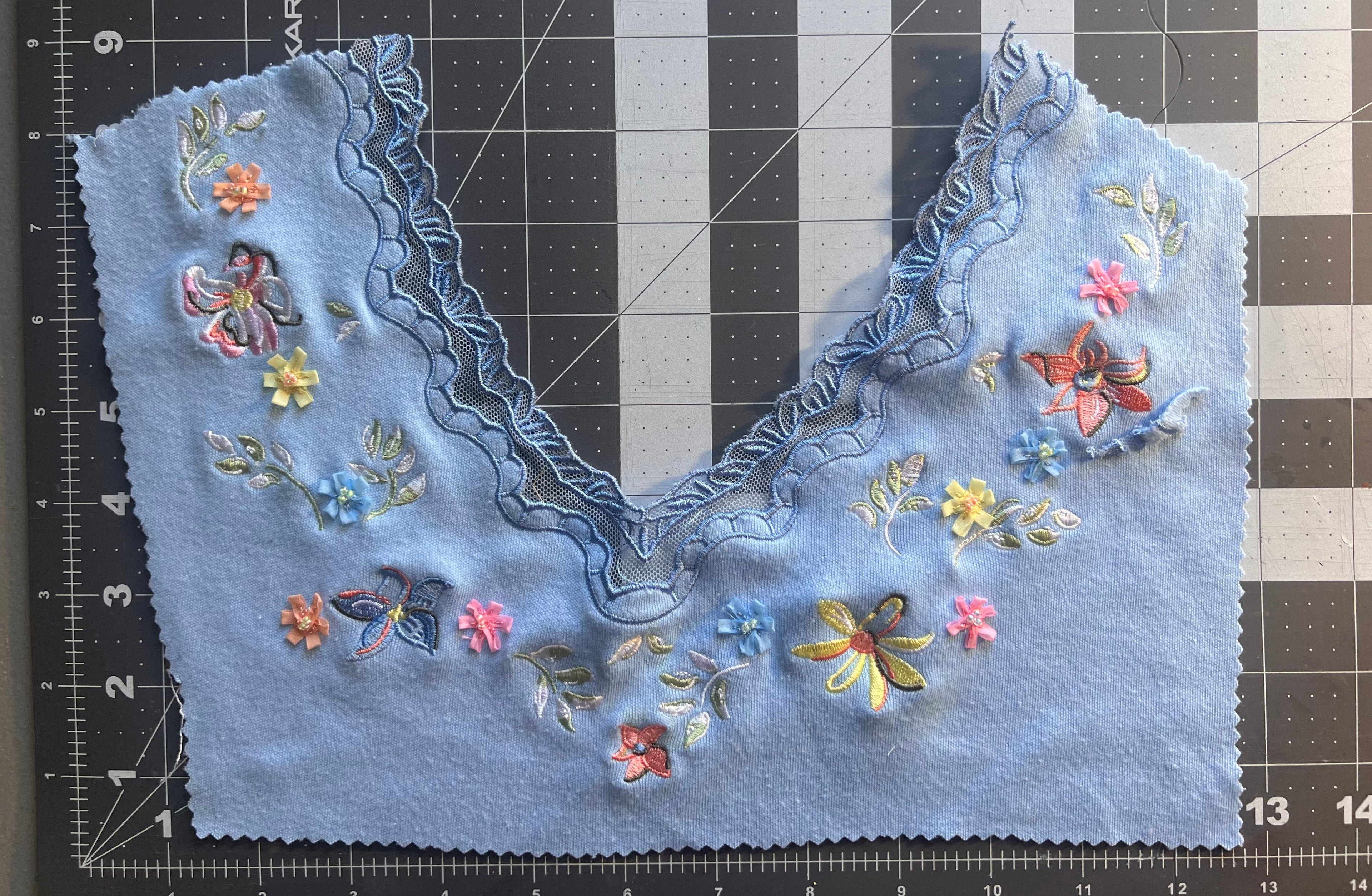 Upcycled Cotton Lace and Decorated Collar