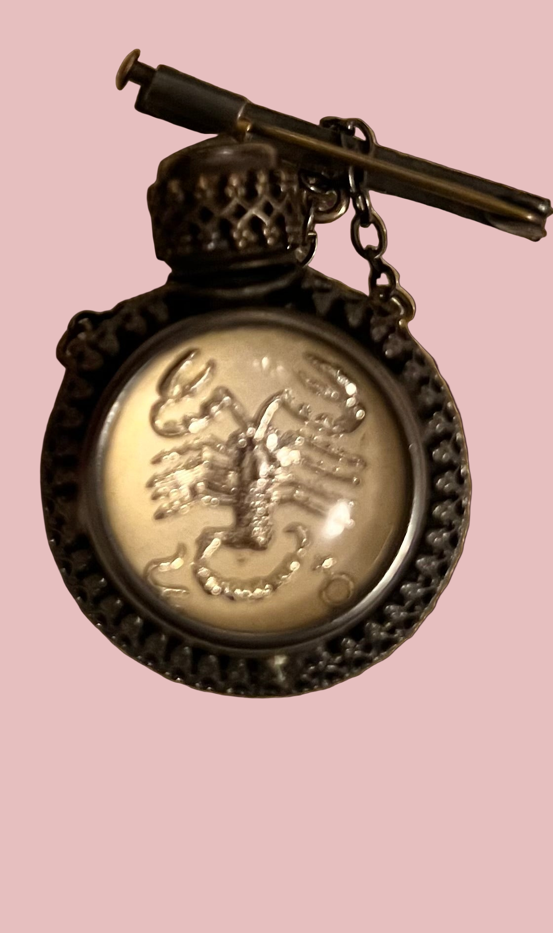 Rare Vintage Scorpio Perfume Bottle Brooch