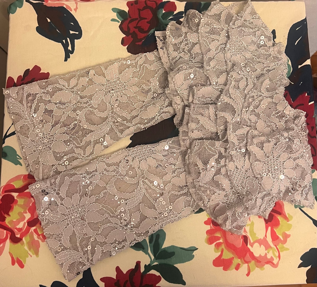 Upcycled Babydoll Lace Cuffs for White Gloves