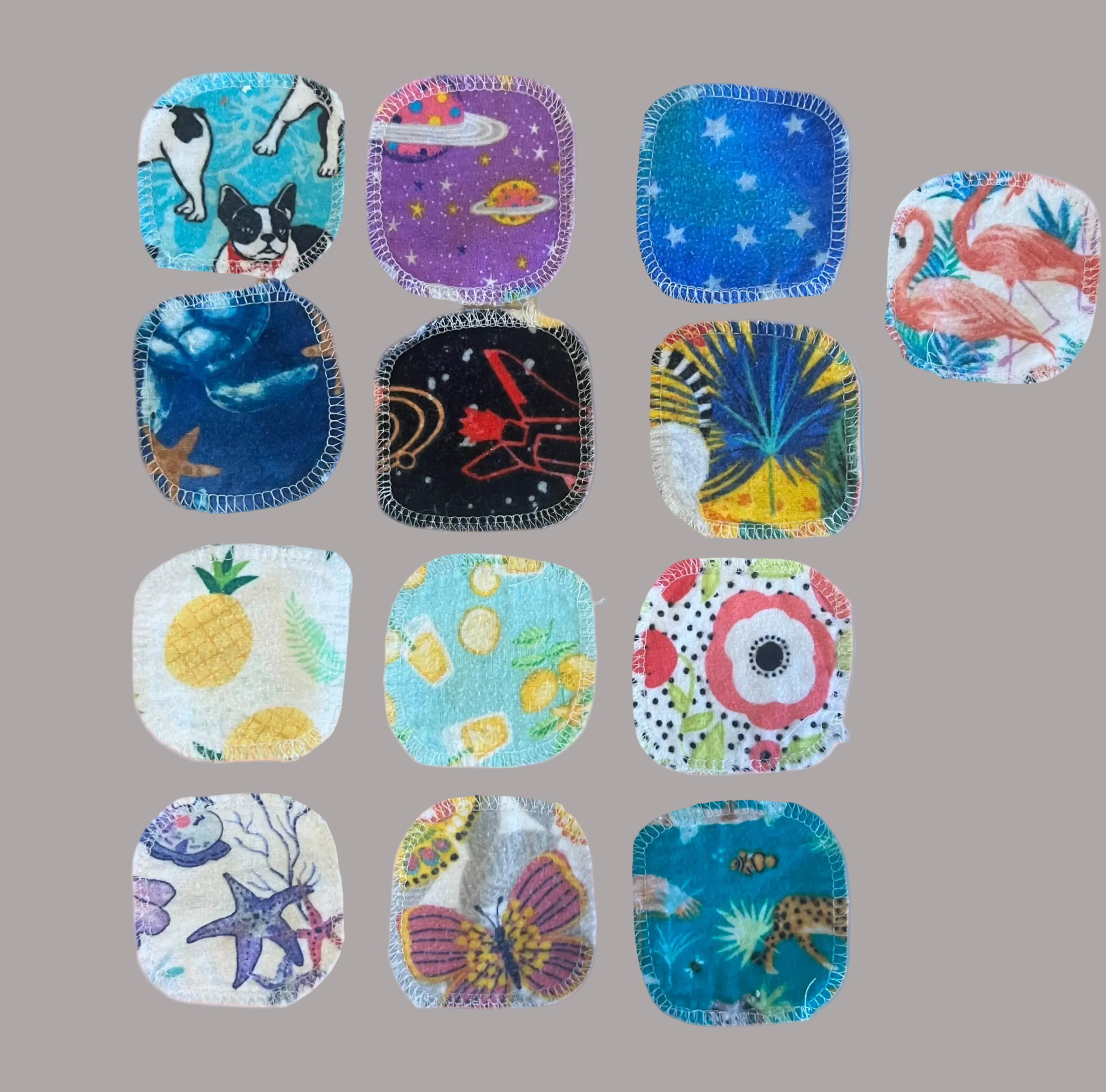 13 Double-Sided Cotton Flannel Patches