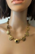 Vintage Brass Button Necklace