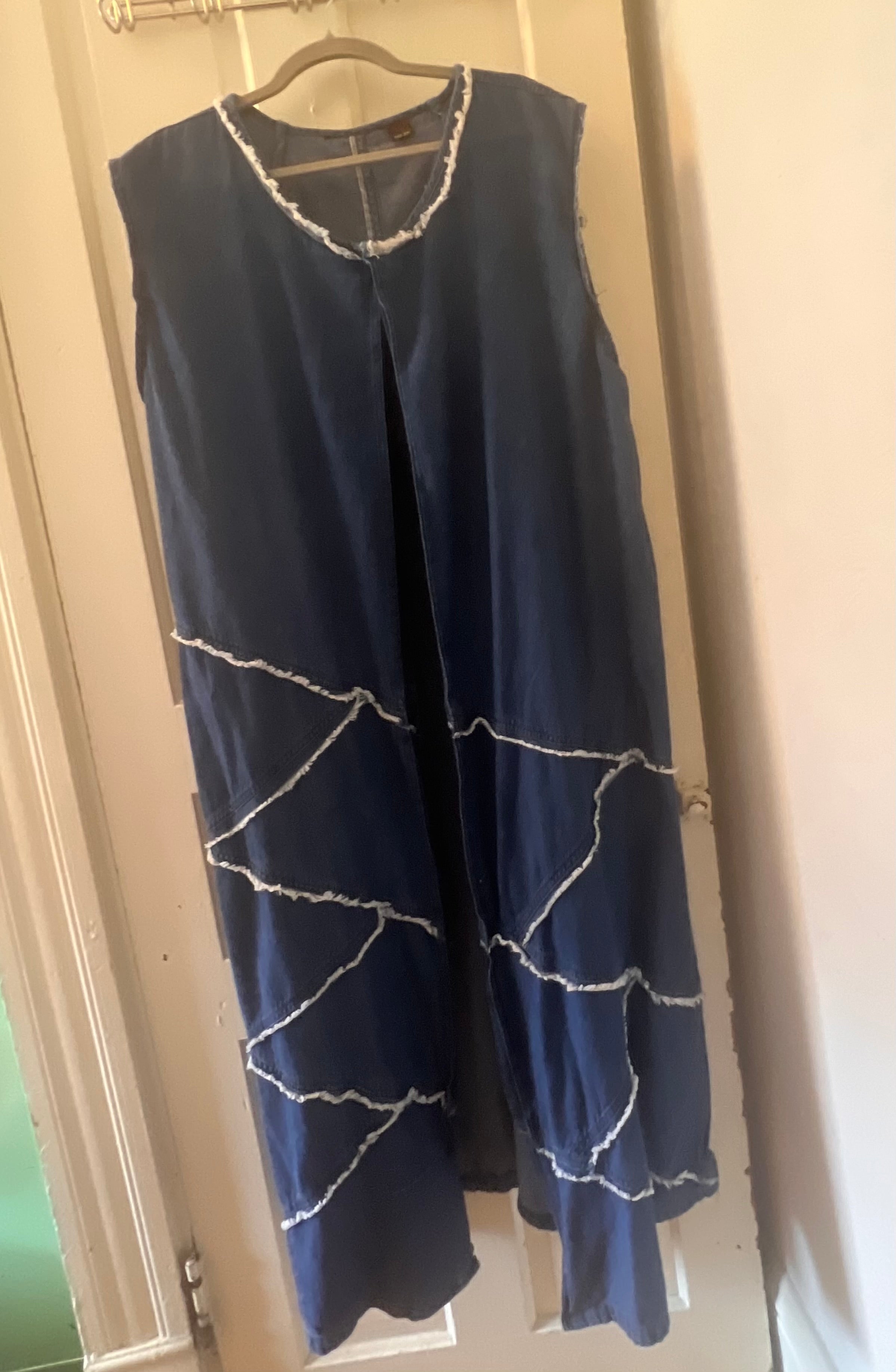 Cotton Denim-Like Duster for Upcycling  -L to 2X