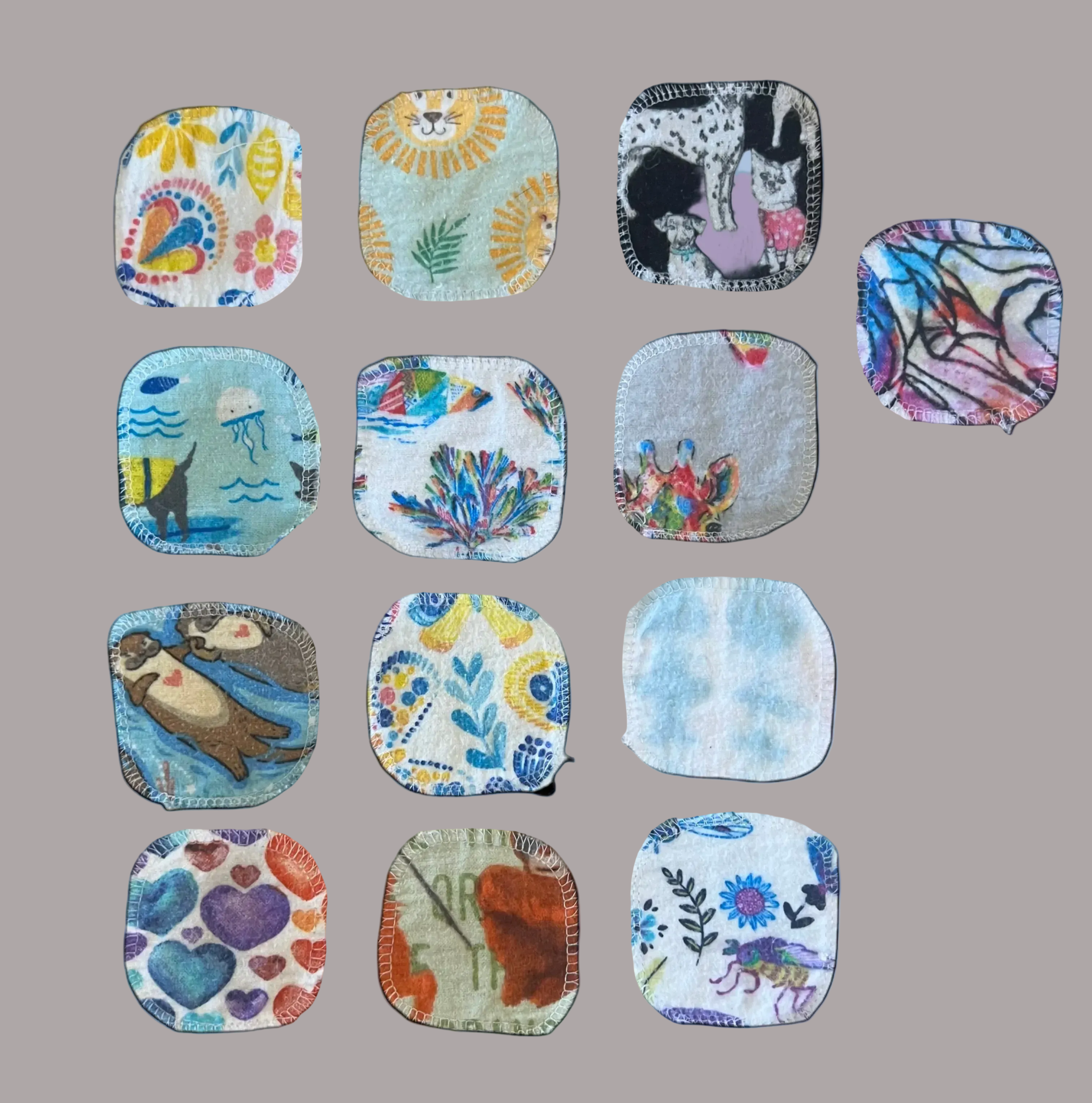 13 Double-Sided Cotton Flannel Patches