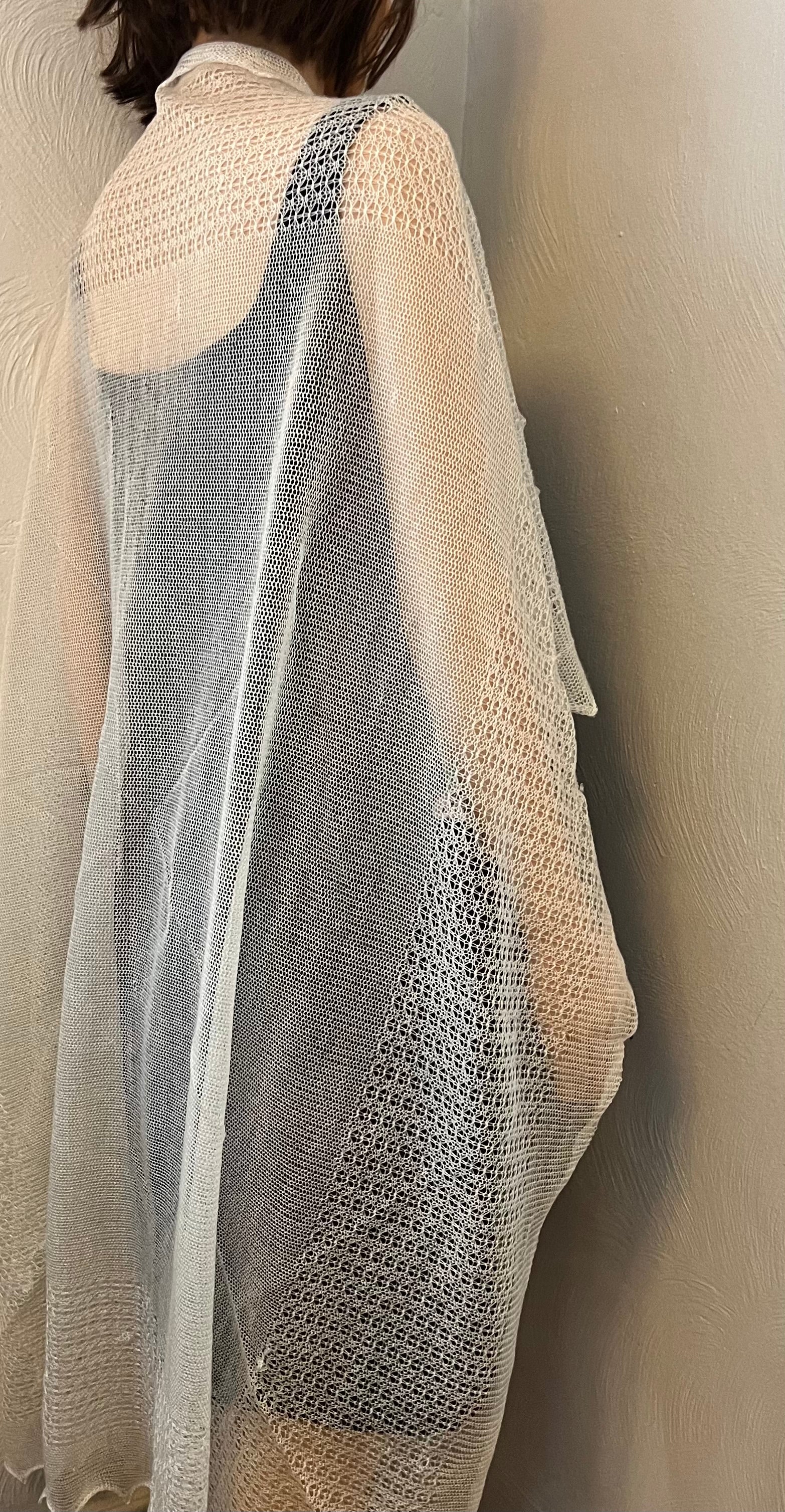 Vintage Spider Web Cape With Vintage Brooch- One Size
