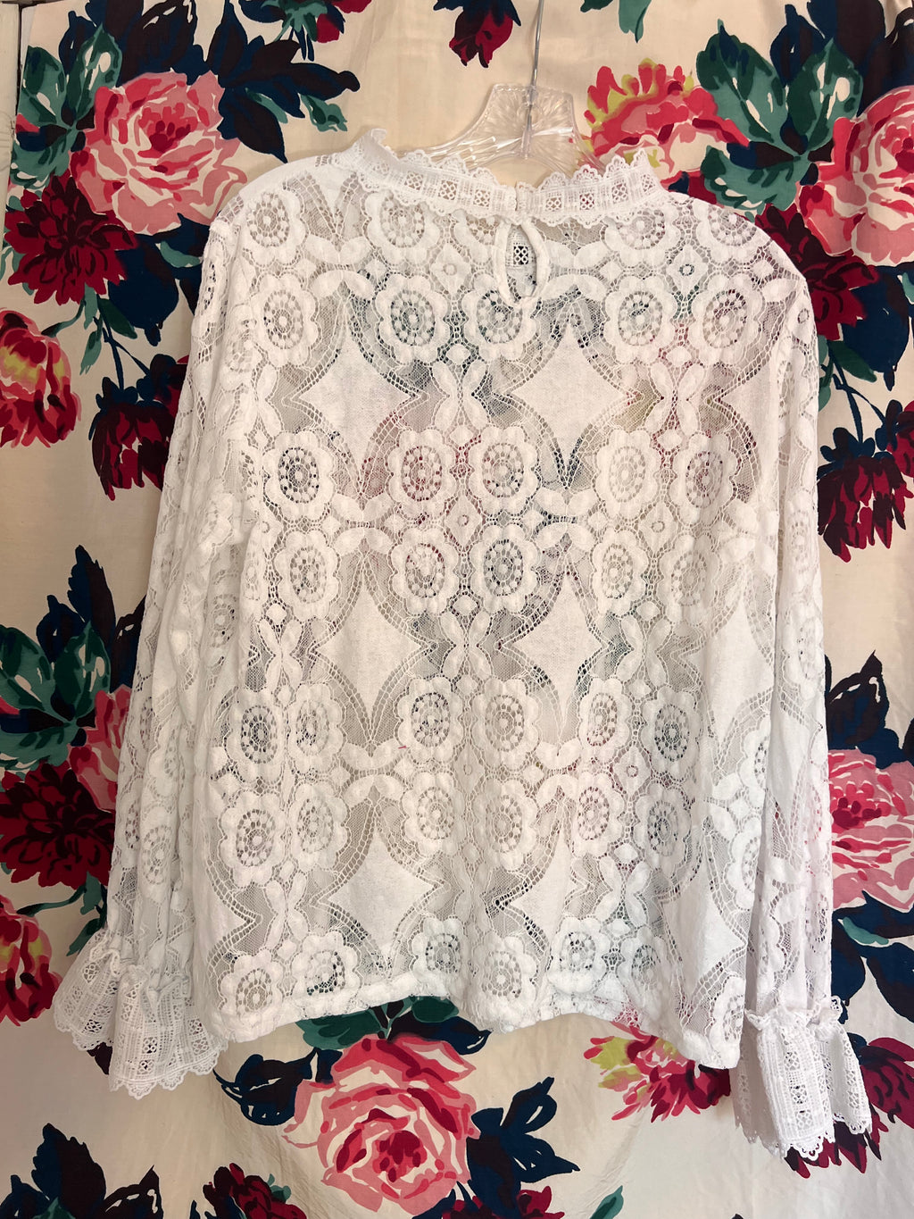 White Lace Blouse- Medium