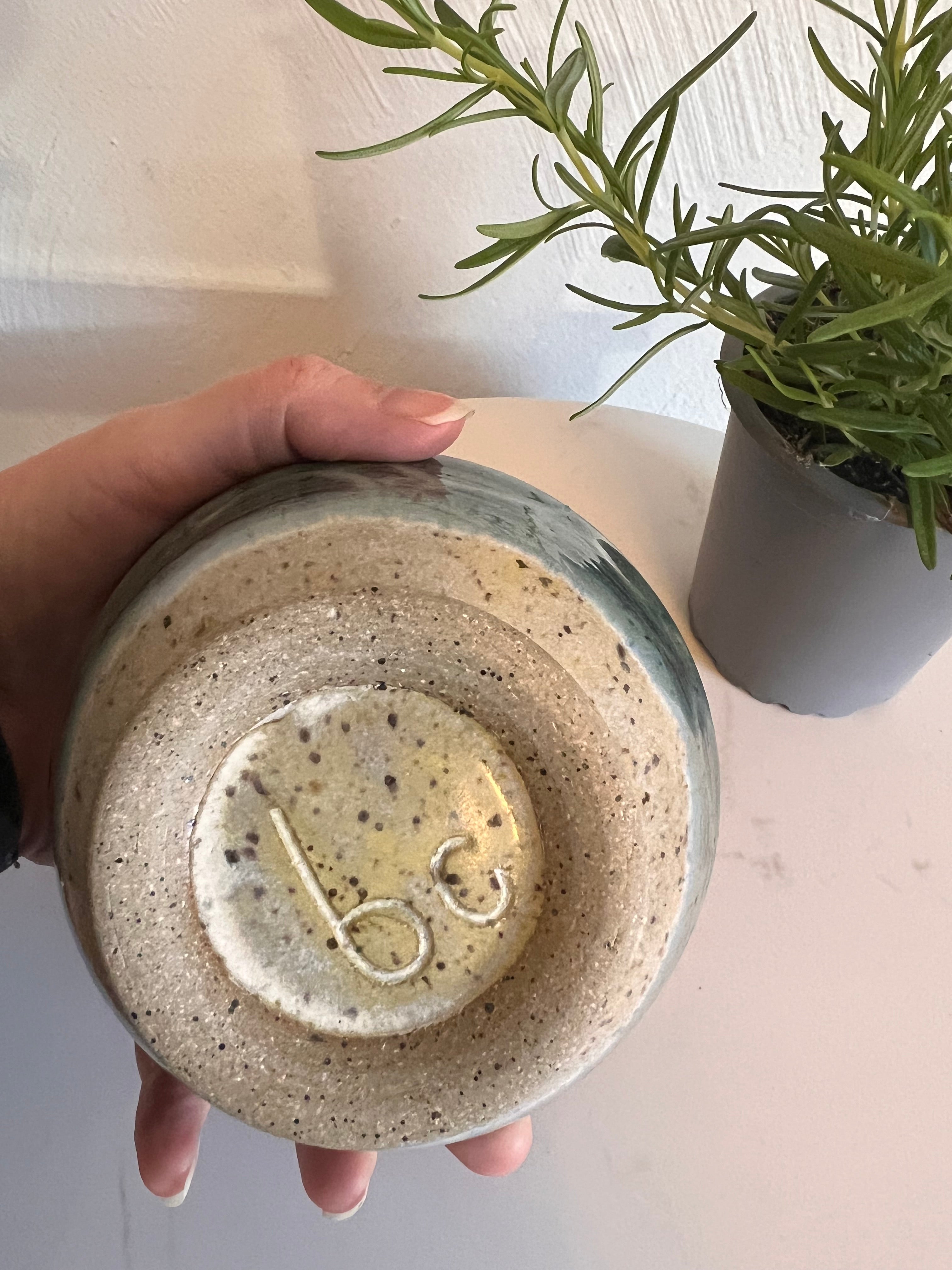 Hand-thrown Pottery by                     B. Cramer Clay                                  - - Herb Stripper Bowl