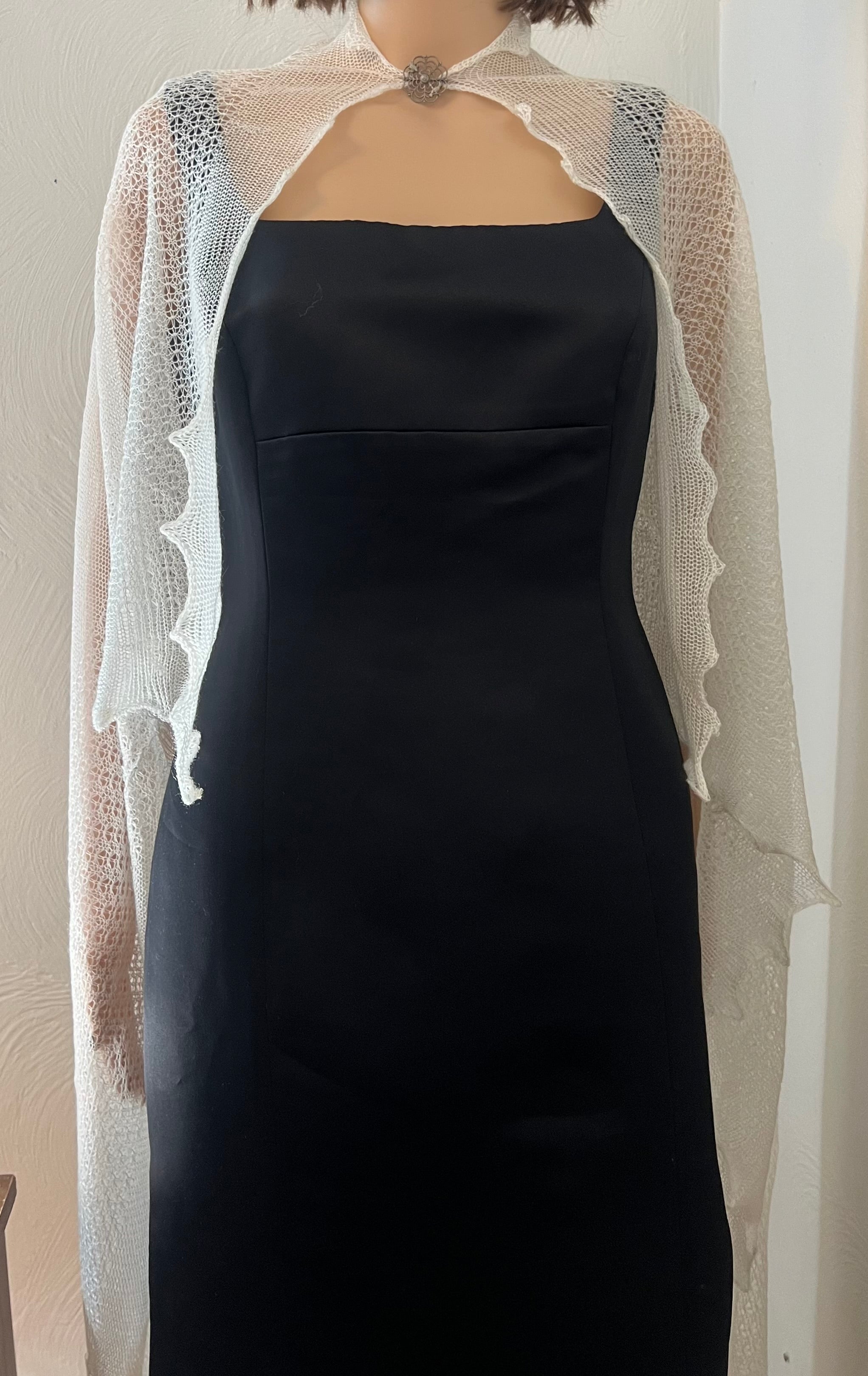 Vintage Spider Web Cape With Vintage Brooch- One Size