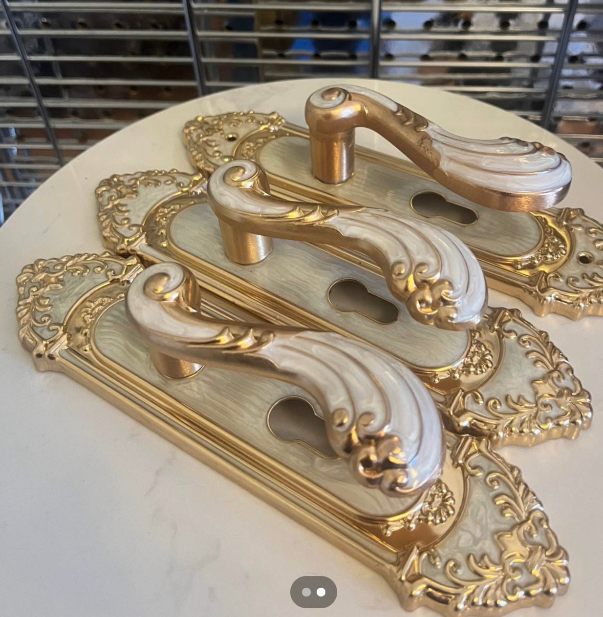 Three Fancy Door Handles with Backplates