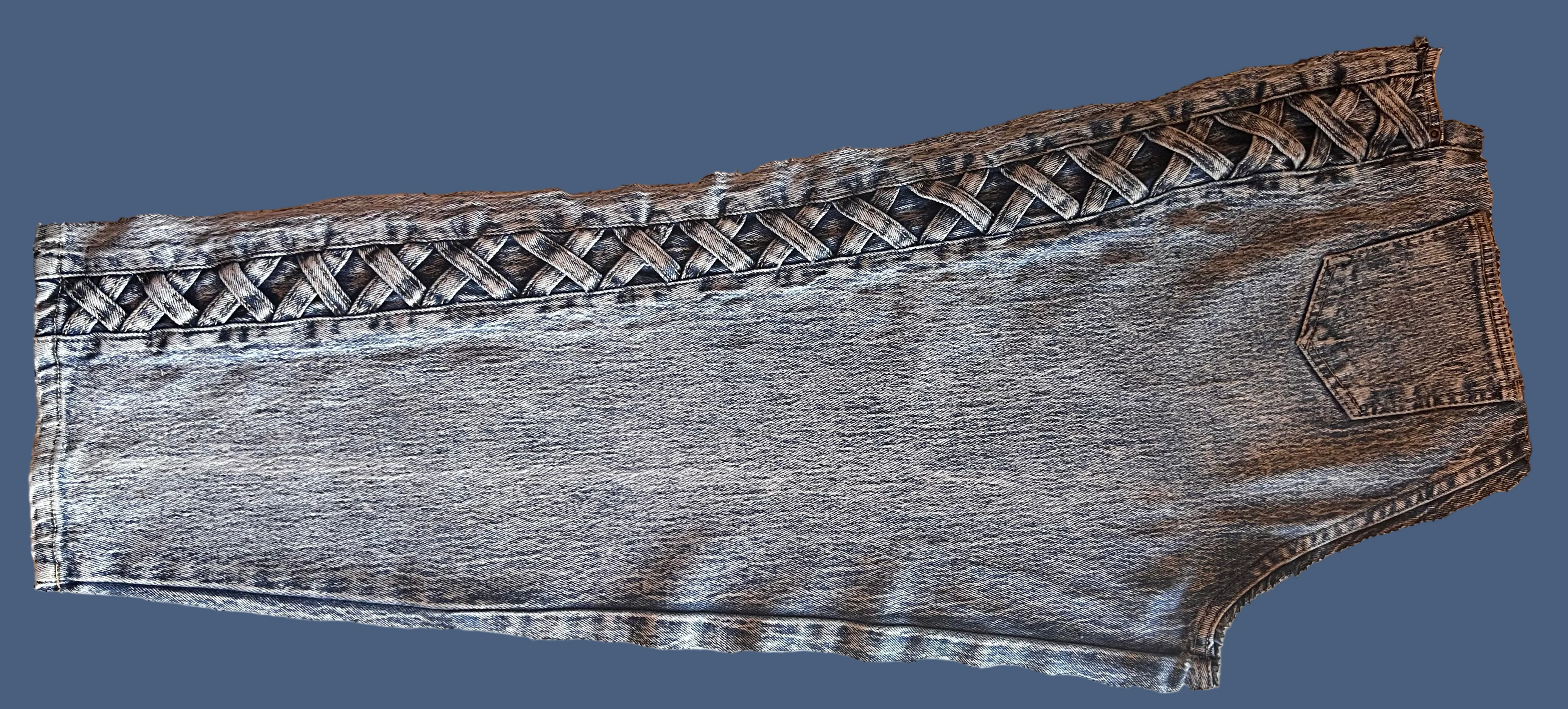 Upcycled Denim- Criss Cross Piece