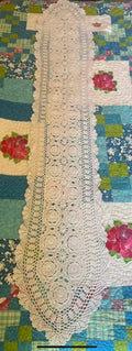 Vintage Crocheted Table Runner- 74 inches X 12 inches