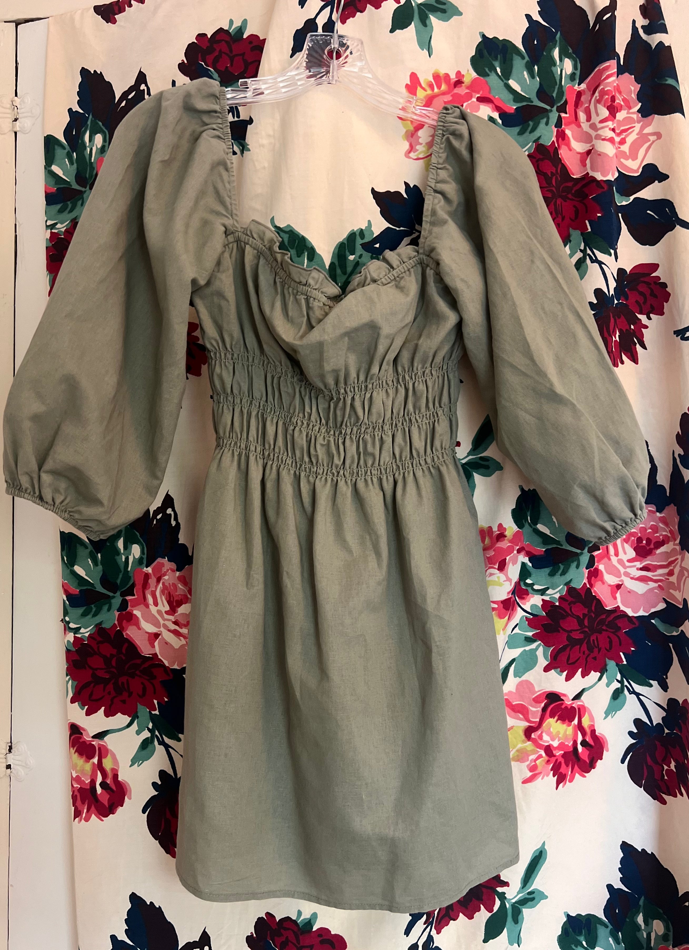 Sage Green Cotton/ Linen Top- Medium