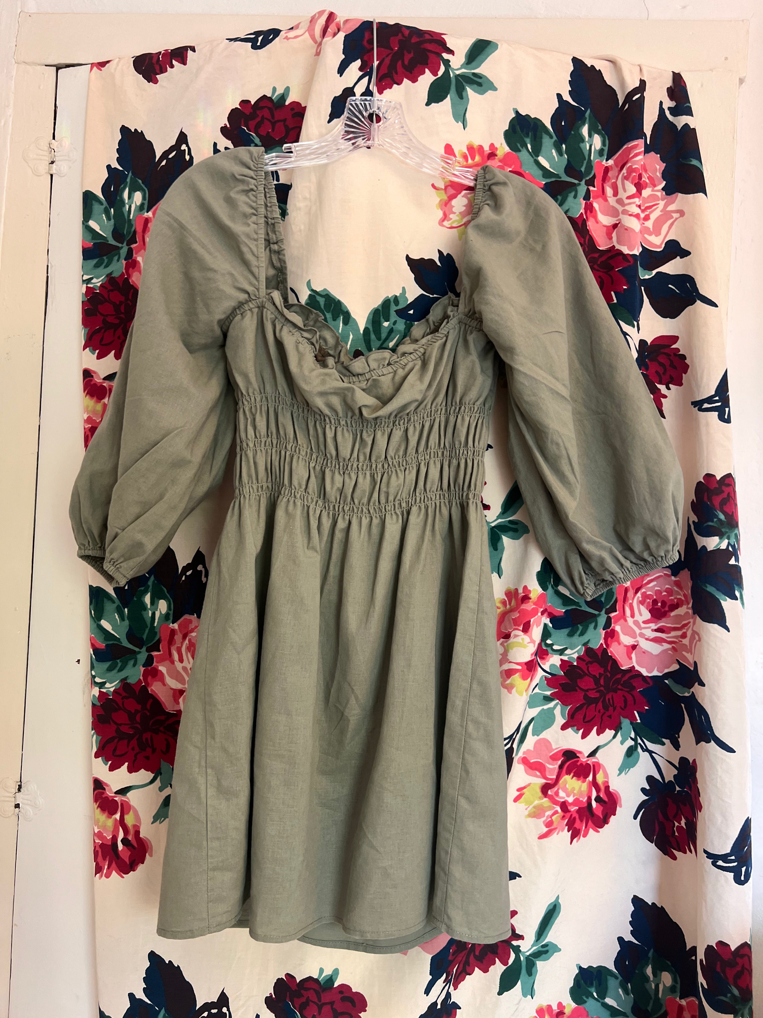Sage Green Cotton/ Linen Top- Medium