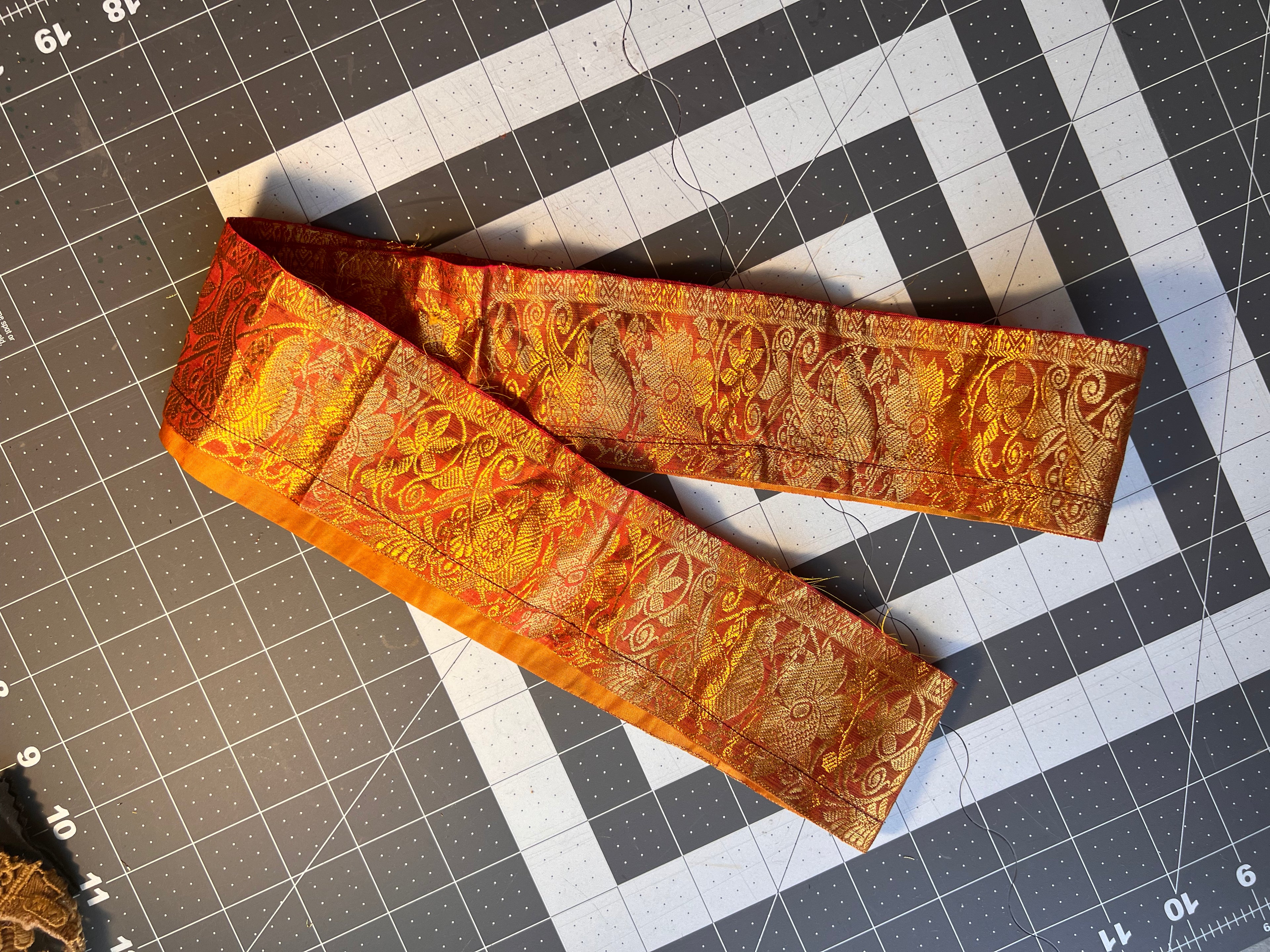 Upcycled Silk Trim- 48 inches around, 2.5 inches wide
